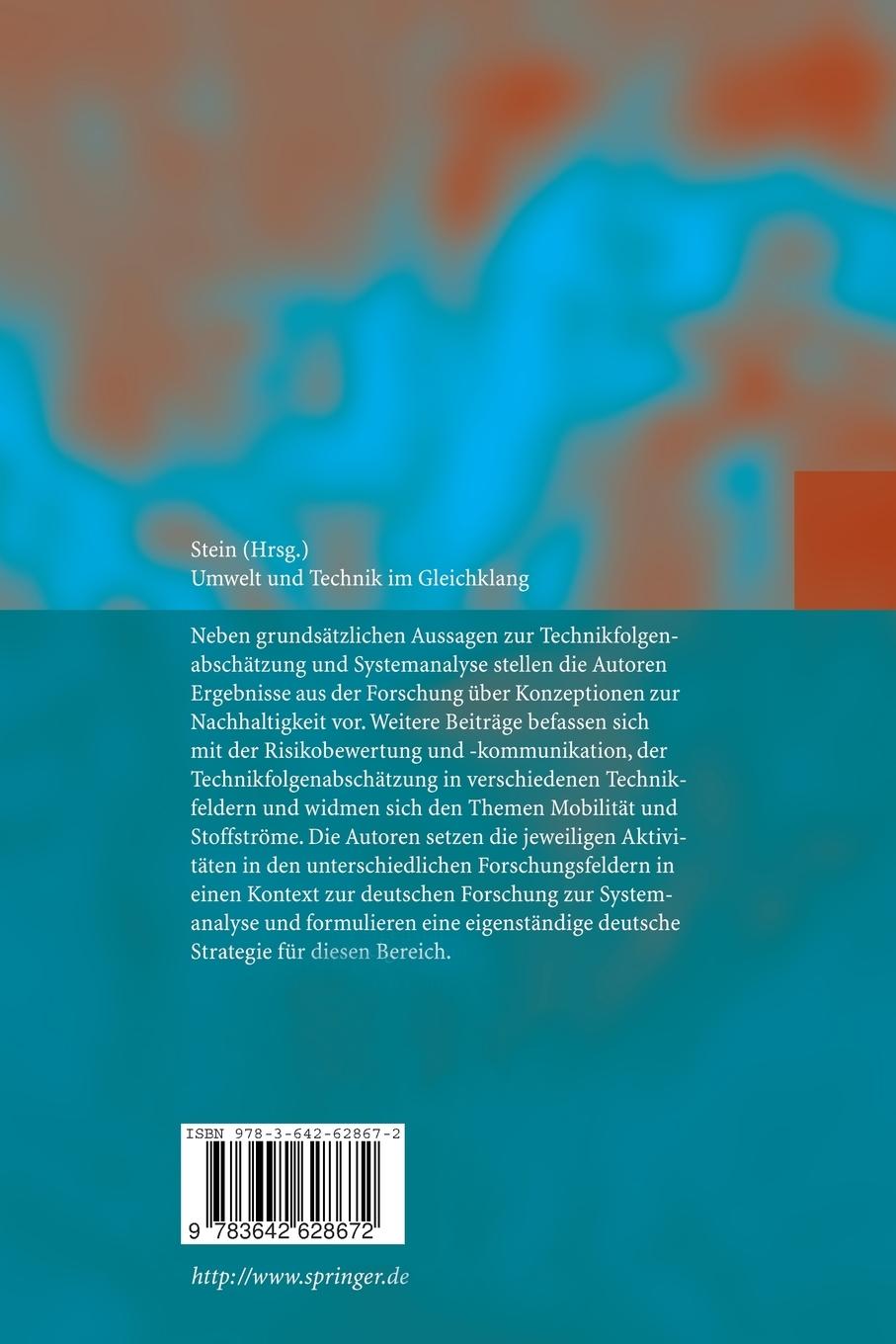 Rückseitencover Umwelt und Technik im Gleichklang