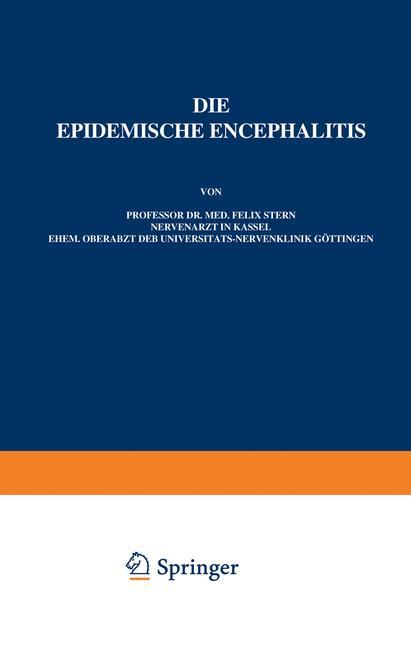 Vorderes Coverbild Die Epidemische Encephalitis
