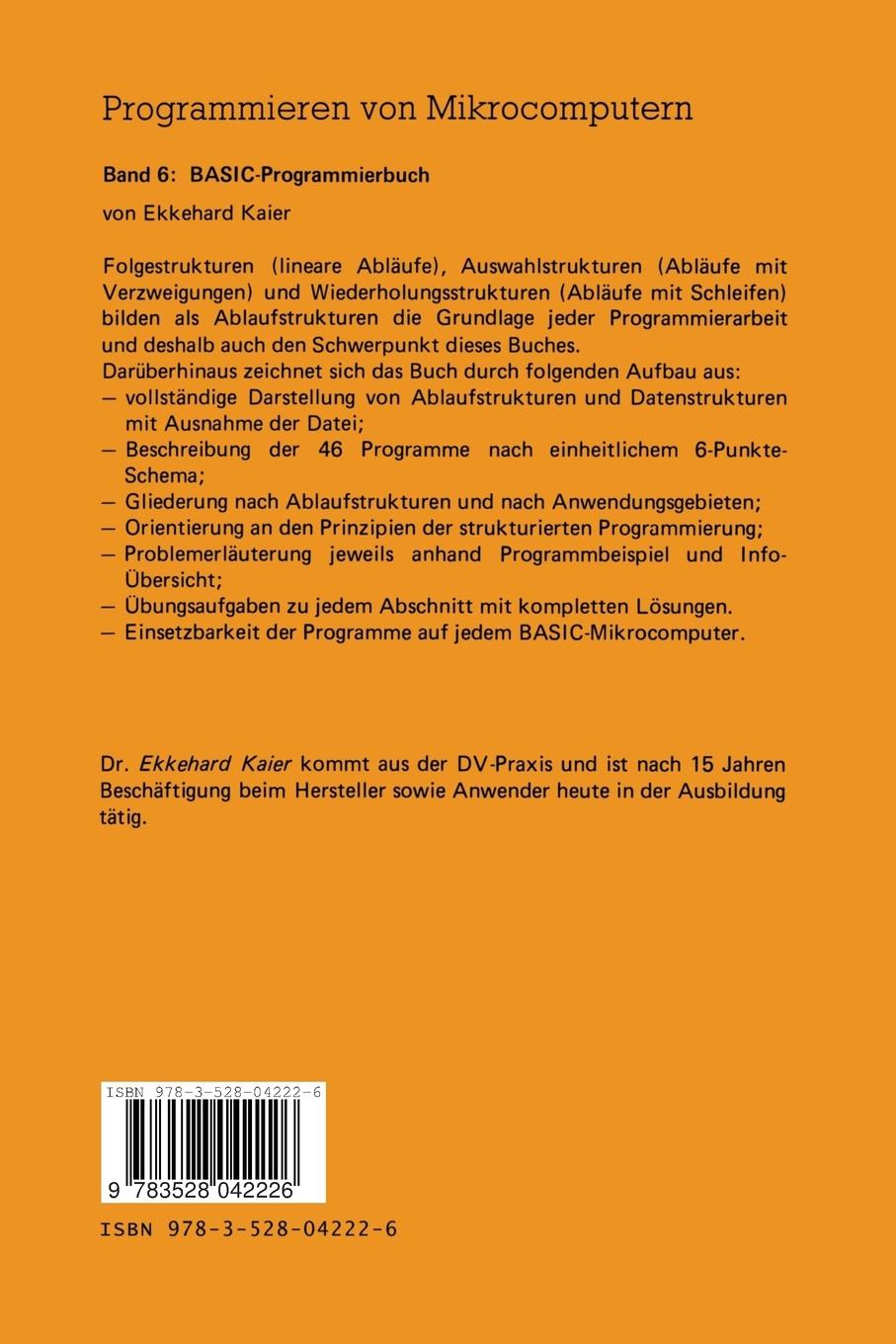 Rückseitencover BASIC-Programmierbuch