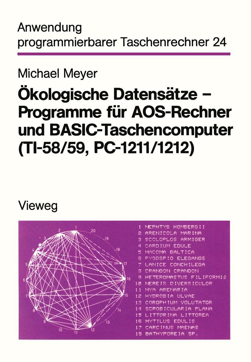 Vorderes Coverbild Ökologische Datensätze - Programme für AOS-Rechner und BASIC-Taschencomputer (TI-58/59, PC-1211/1212)