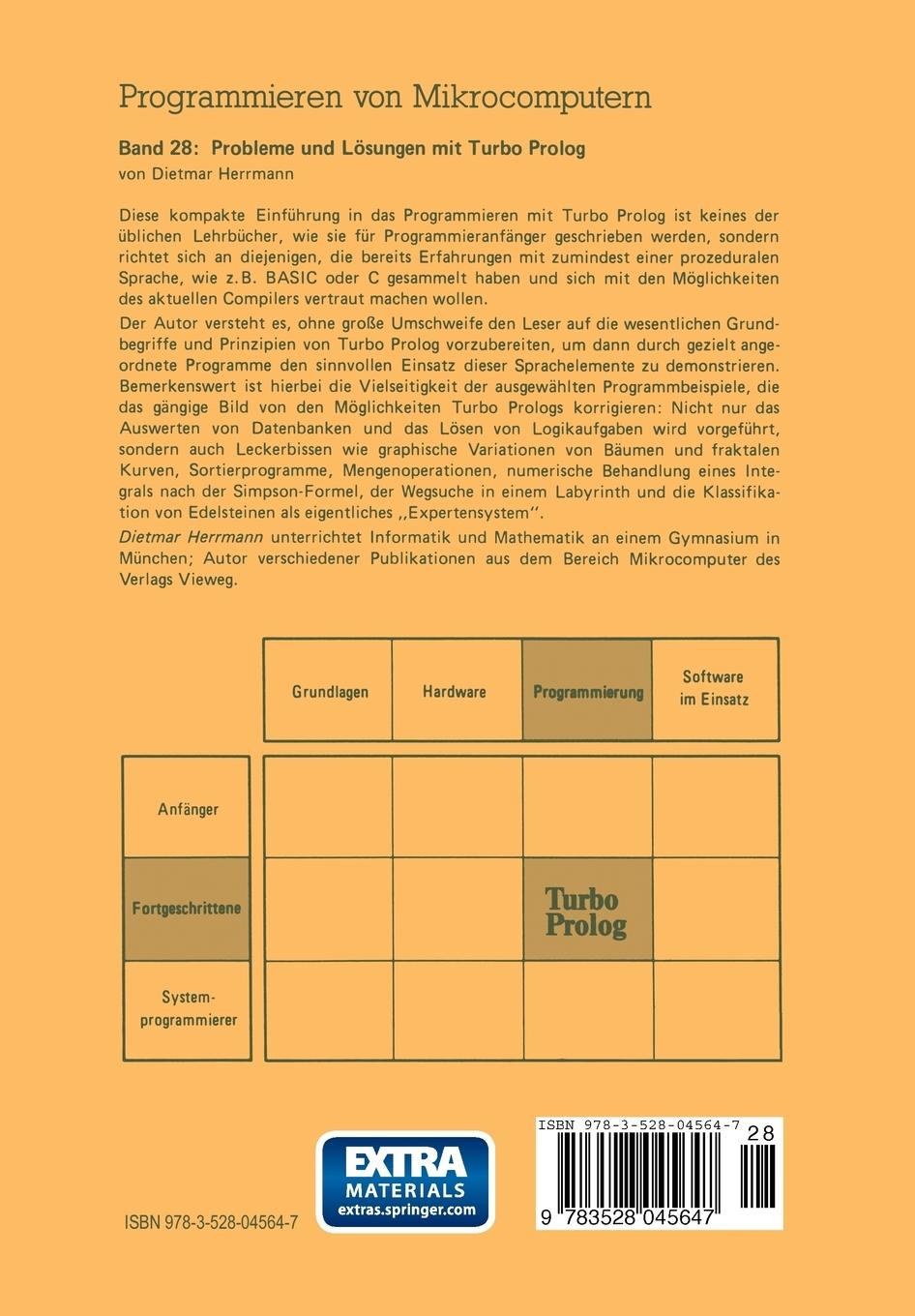 Rückseitencover Probleme und Lösungen mit Turbo-Prolog