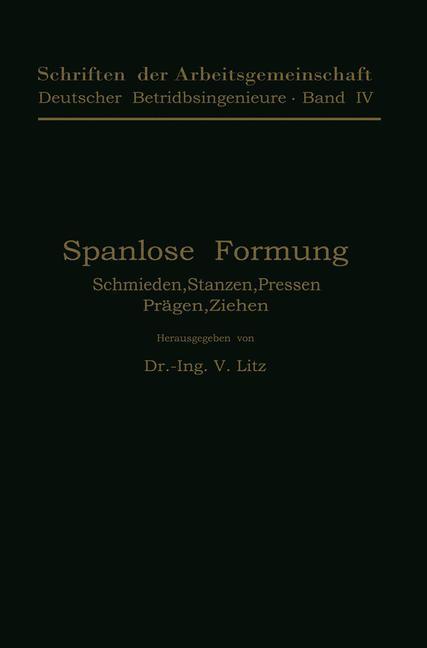 Vorderes Coverbild Spanlose Formung
