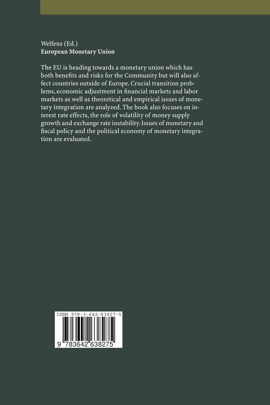 Rückseitencover European Monetary Union