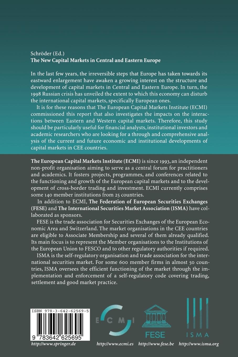 Rückseitencover The New Capital Markets in Central and Eastern Europe