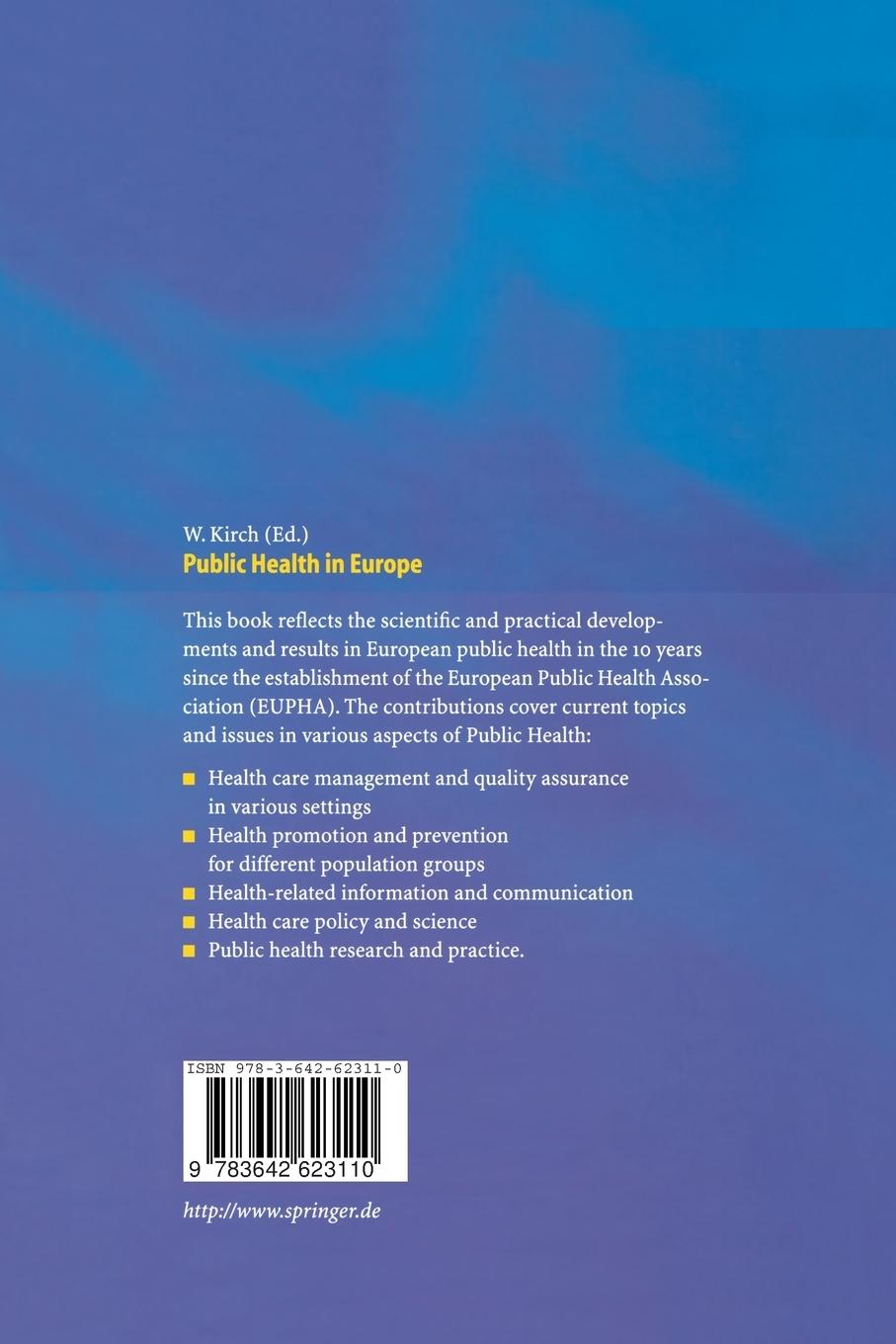 Rückseitencover Public Health in Europe