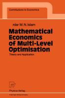 Vorderes Coverbild Mathematical Economics of Multi-Level Optimisation