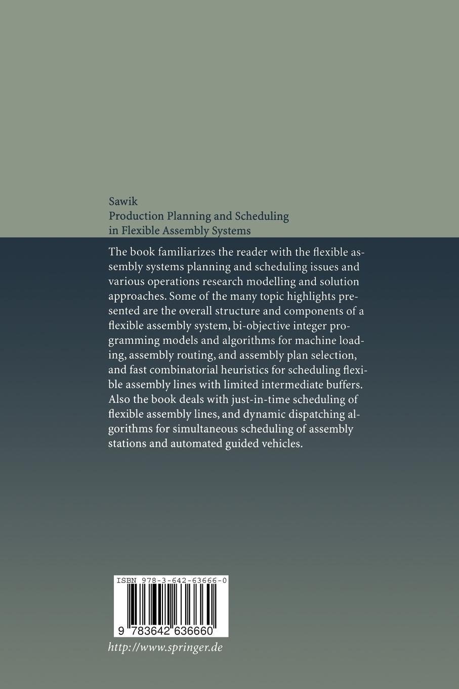 Rückseitencover Production Planning and Scheduling in Flexible Assembly Systems
