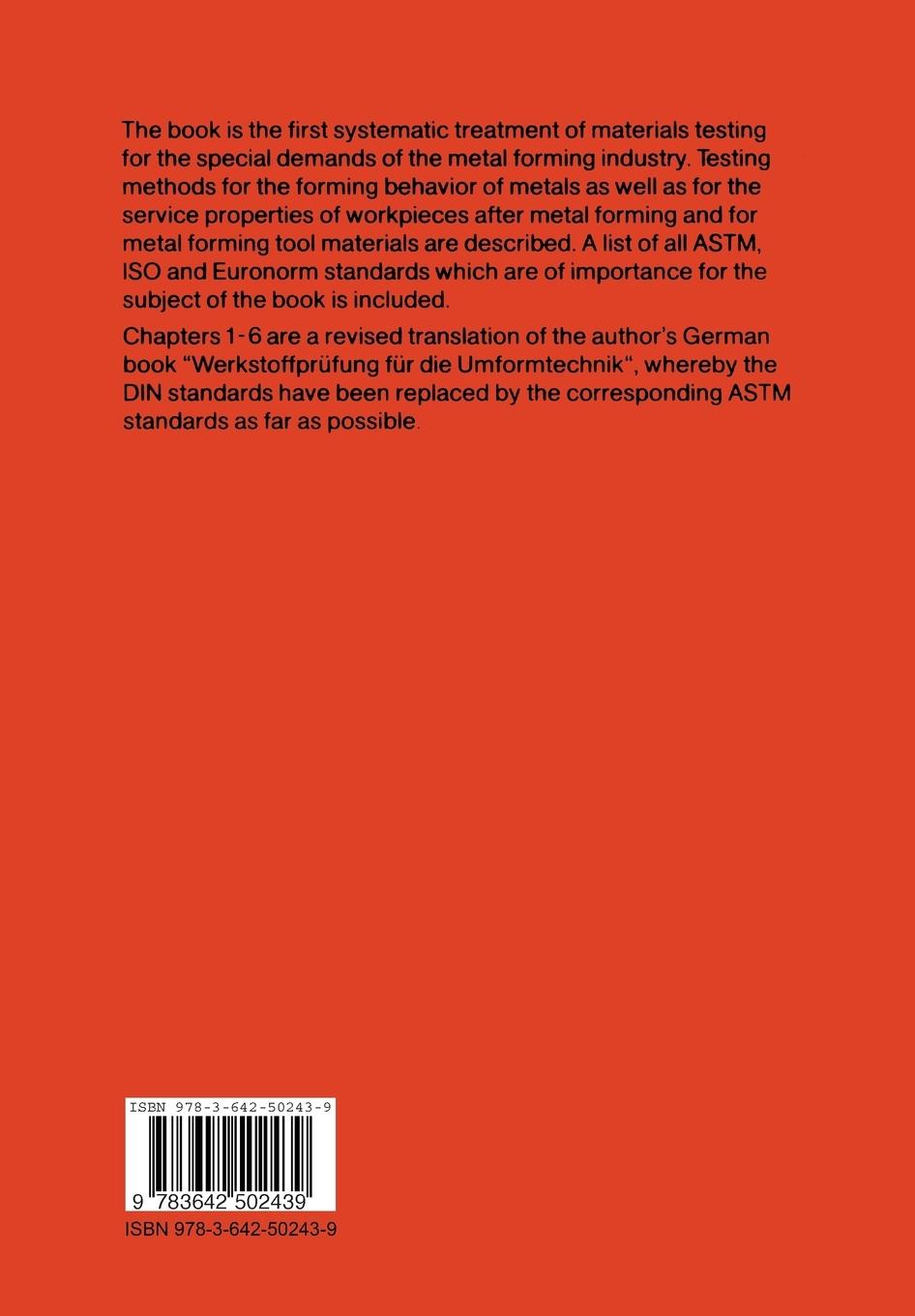 Rückseitencover Materials Testing for the Metal Forming Industry
