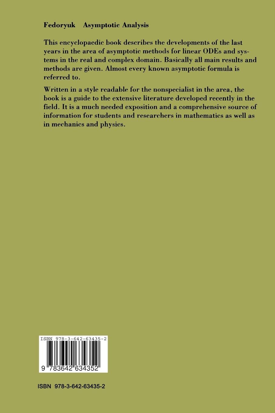 Rückseitencover Asymptotic Analysis