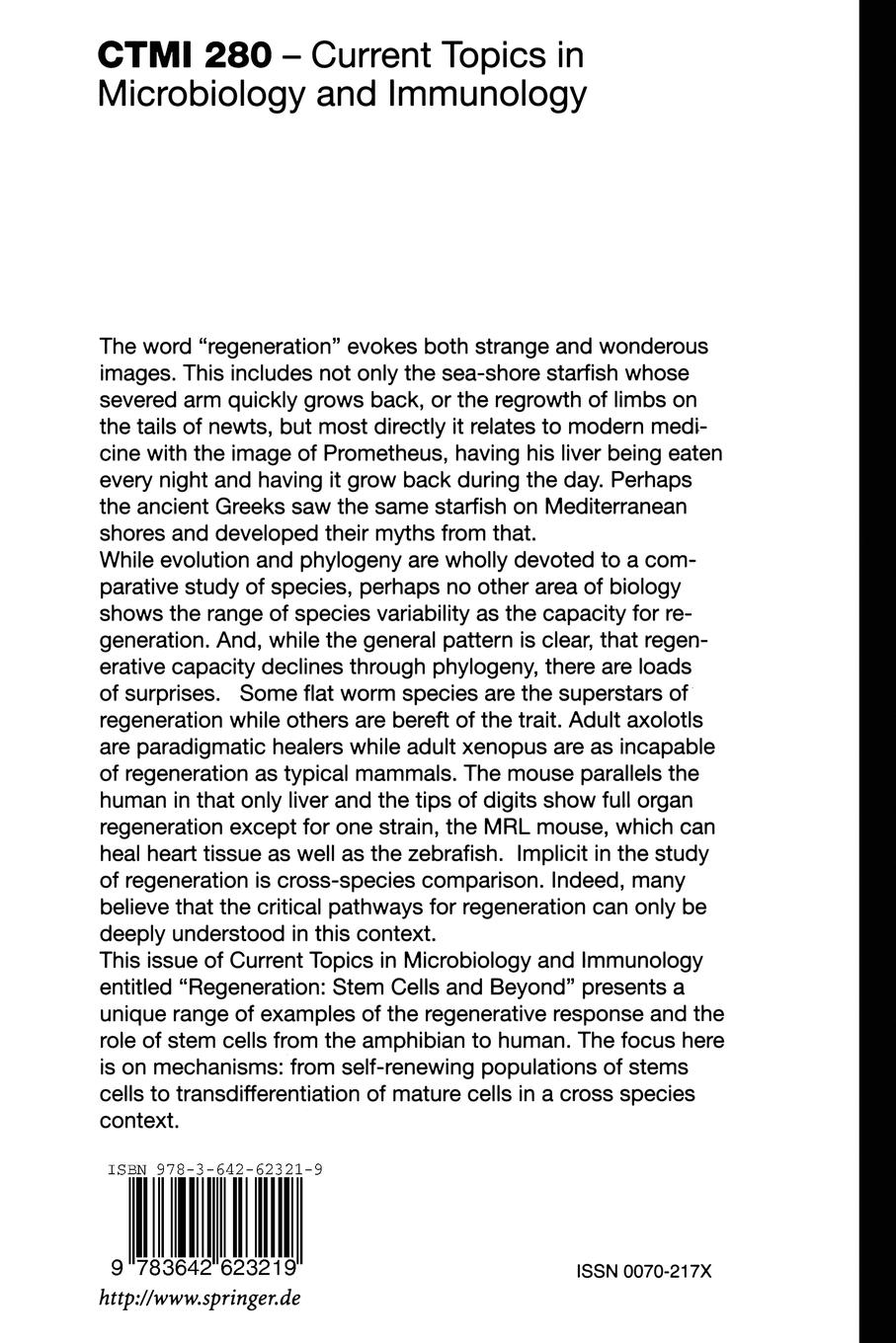 Rückseitencover Regeneration: Stem Cells and Beyond