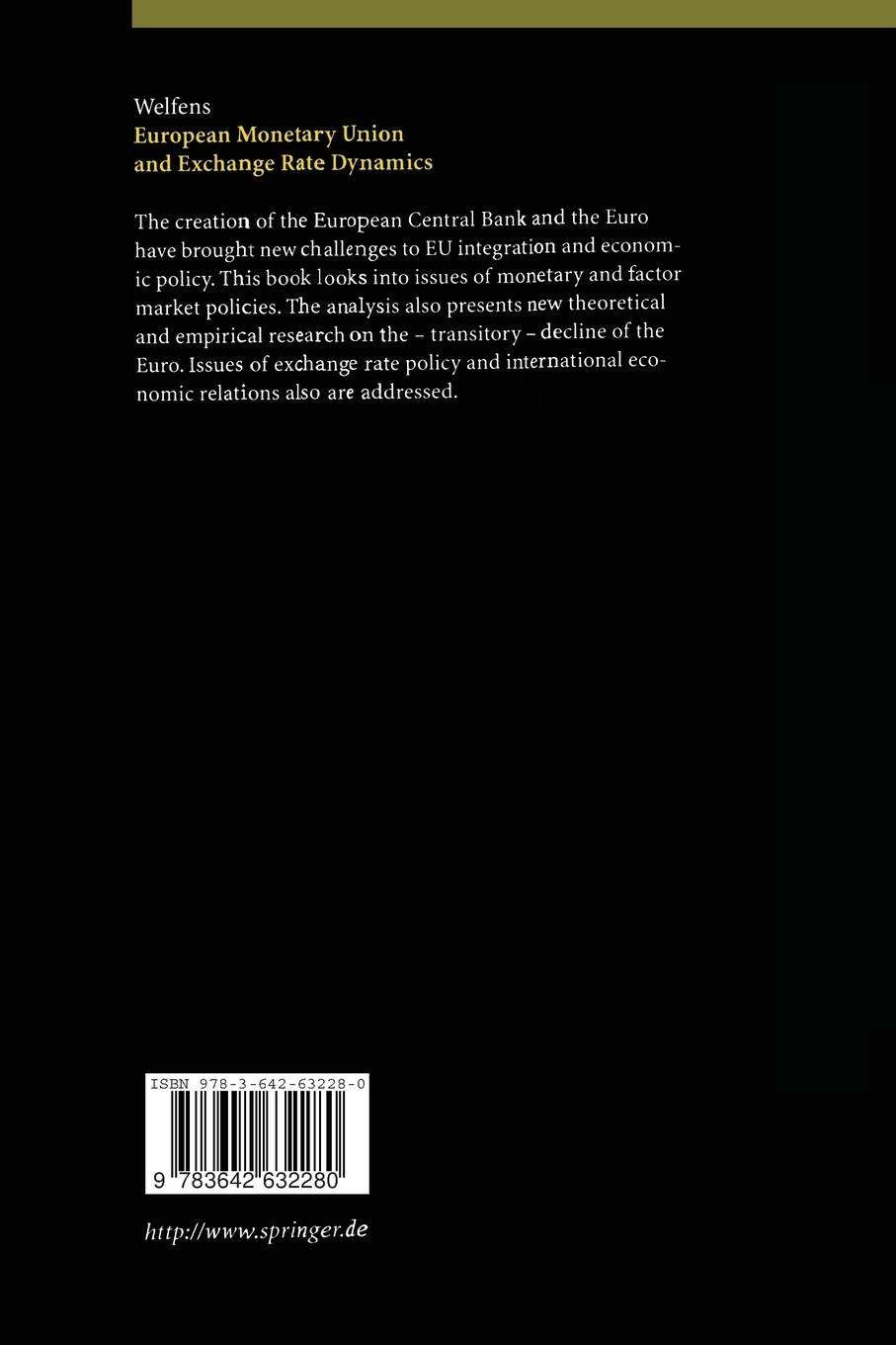 Rückseitencover European Monetary Union and Exchange Rate Dynamics