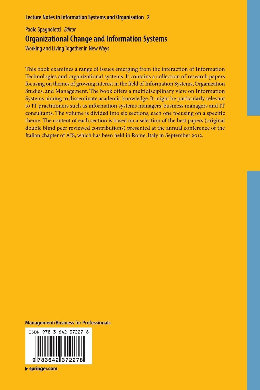 Rückseitencover Organizational Change and Information Systems