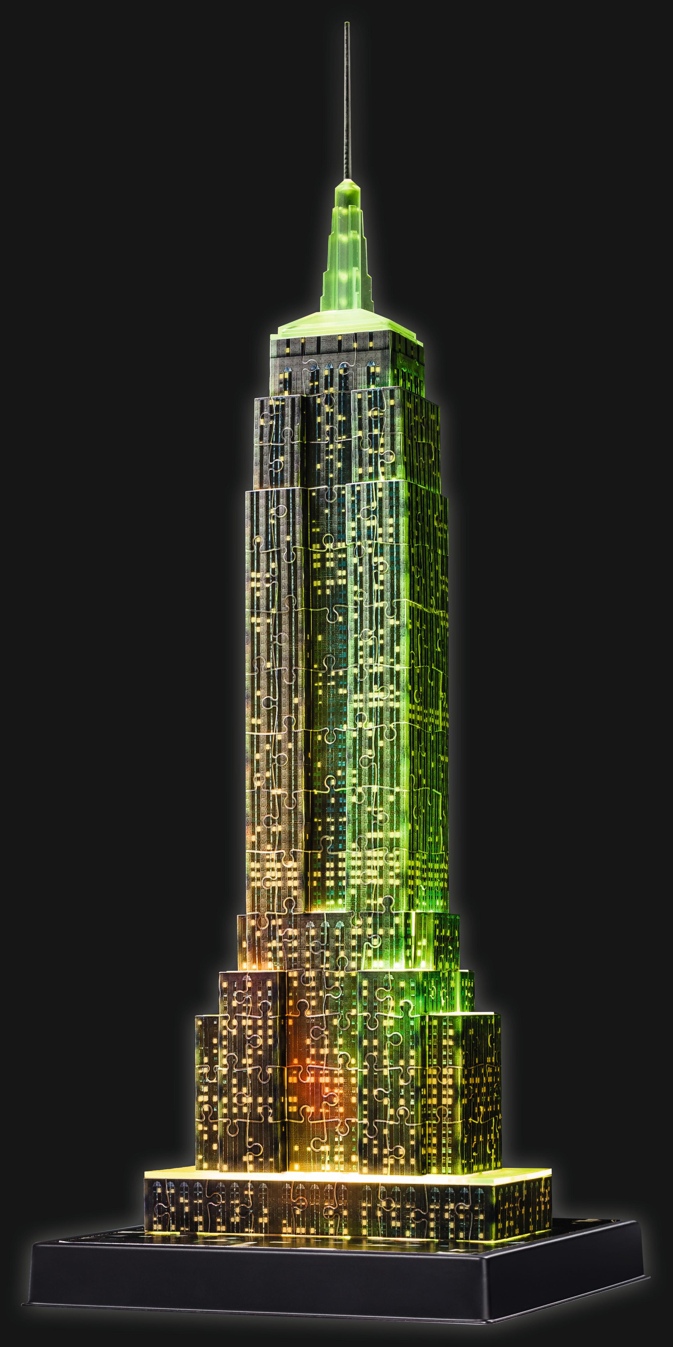 Beispielinhalt (Bild) Empire State Building bei Nacht. 3D Puzzle 216 Teile