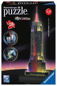 Vorderes Coverbild Empire State Building bei Nacht. 3D Puzzle 216 Teile