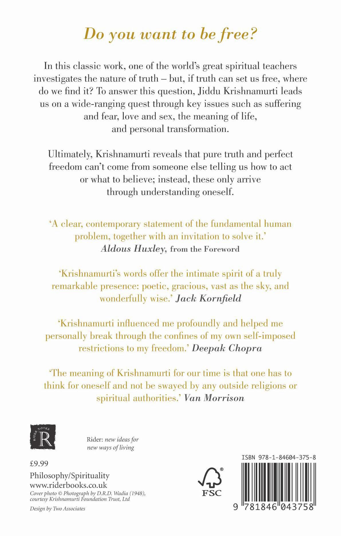 Rückseitencover The First and Last Freedom