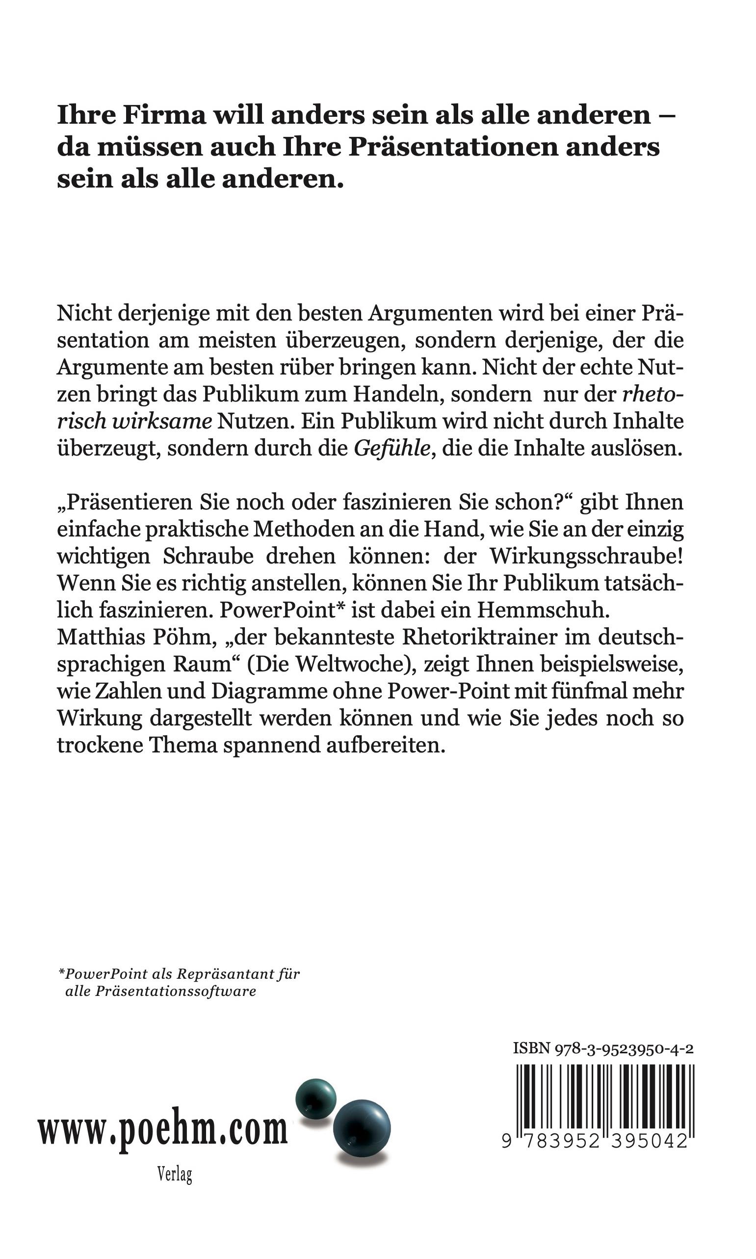 Rückseitencover Präsentieren Sie noch oder faszinieren Sie schon?