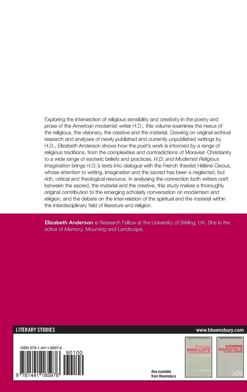 Rückseitencover H.D. and Modernist Religious Imagination