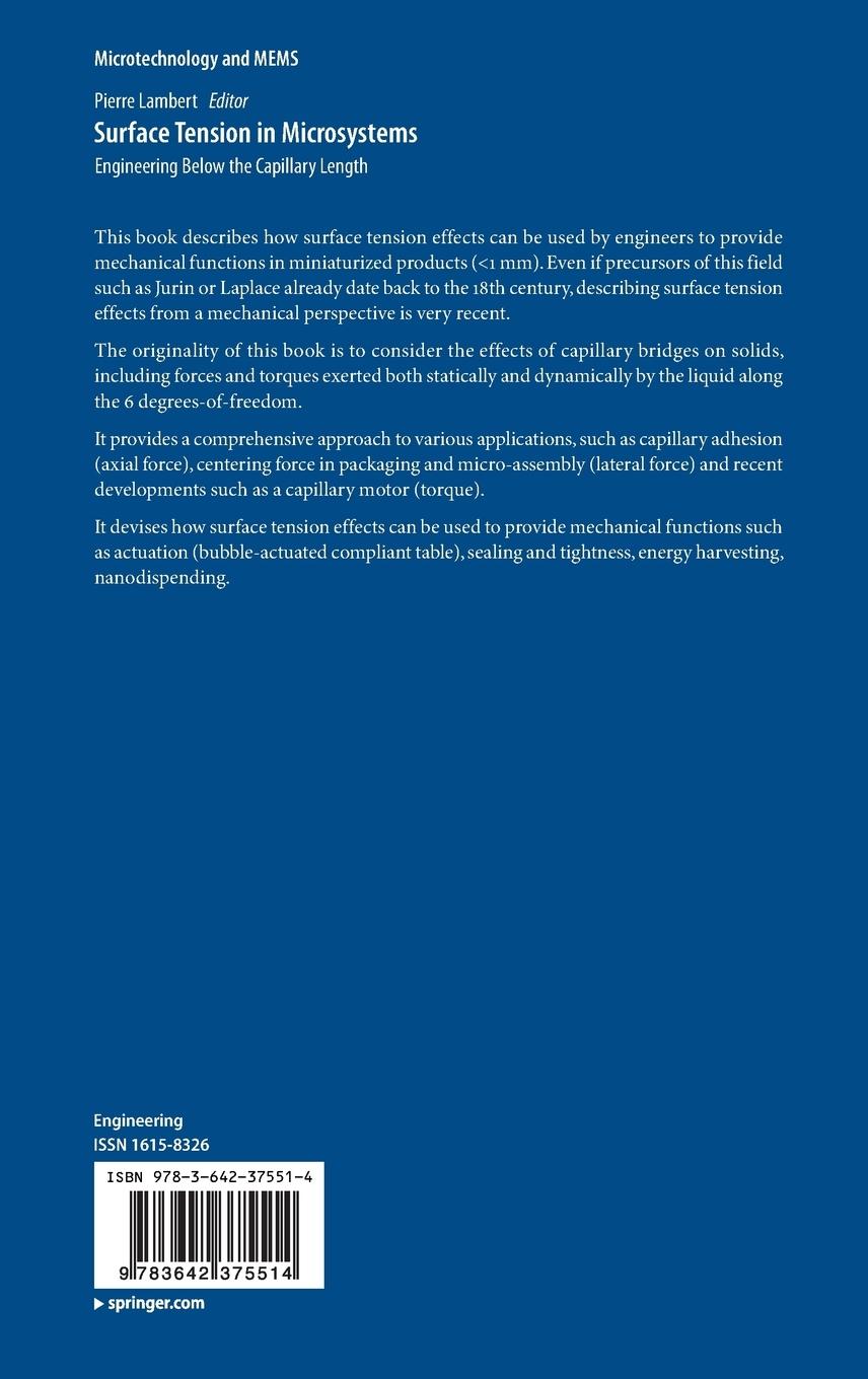 Rückseitencover Surface Tension in Microsystems