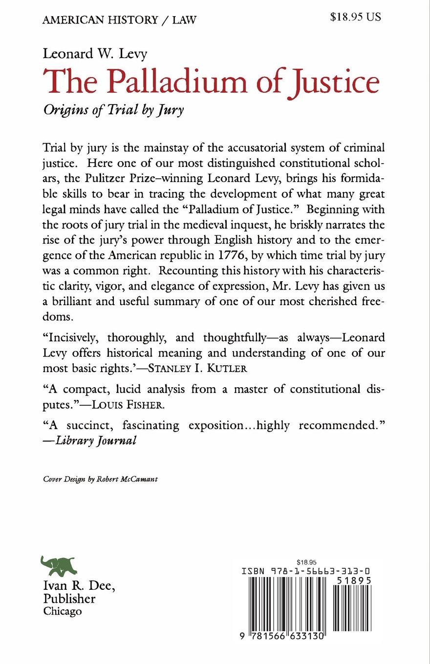 Rückseitencover Palladium of Justice