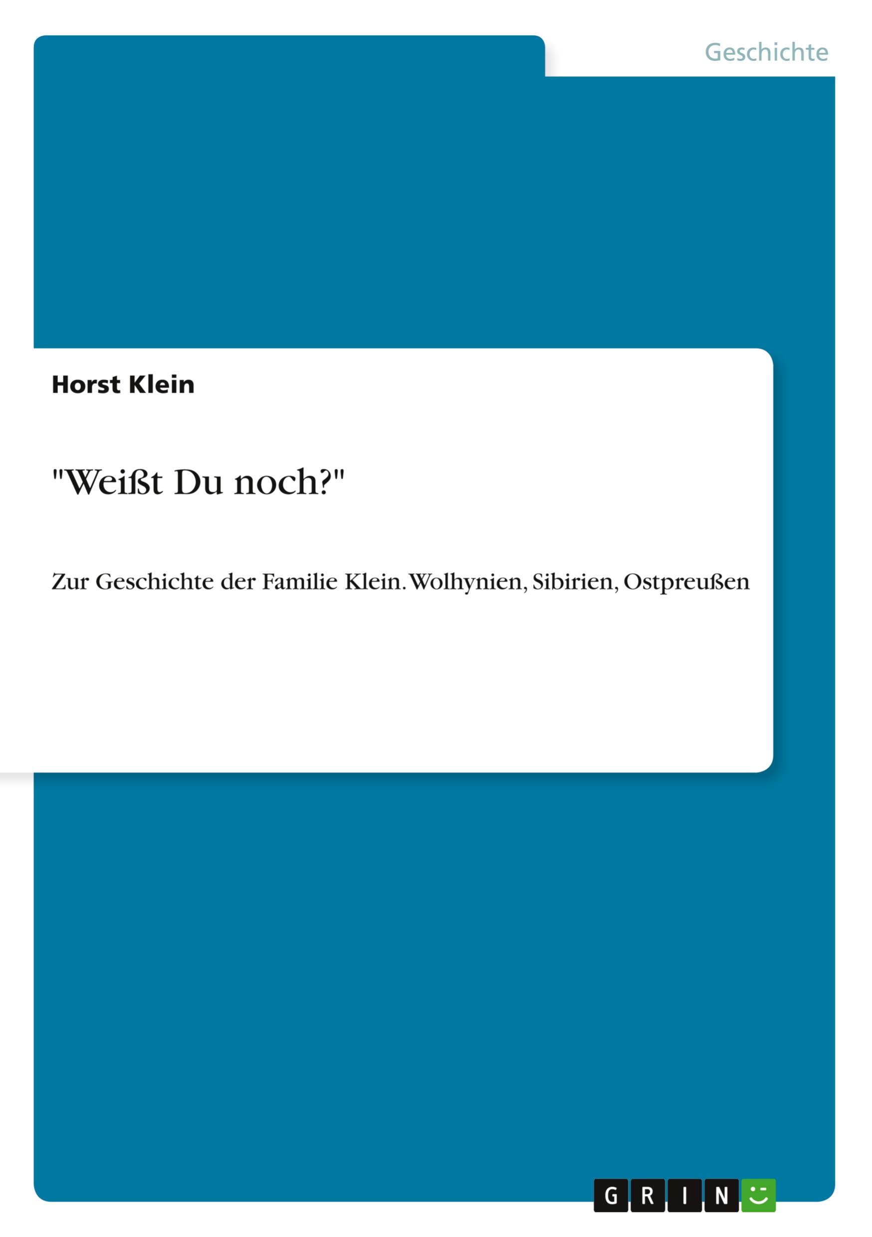 Vorderes Coverbild "Weißt Du noch?"