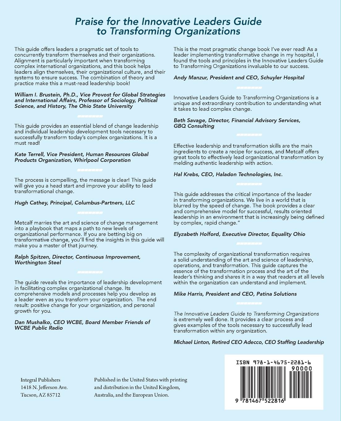 Rückseitencover Innovative Leaders Guide to Transforming Organizations