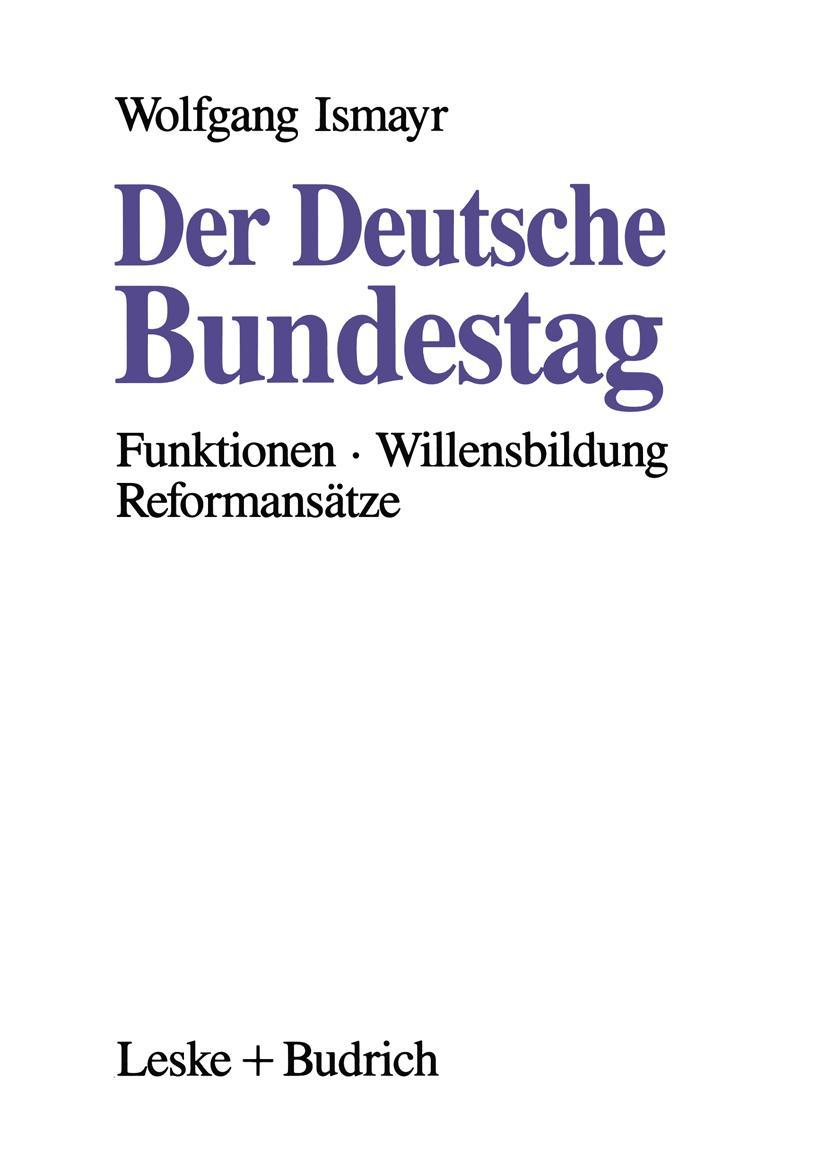 Vorderes Coverbild Der Deutsche Bundestag