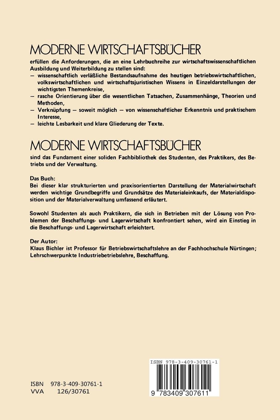 Rückseitencover Beschaffungs- und Lagerwirtschaft