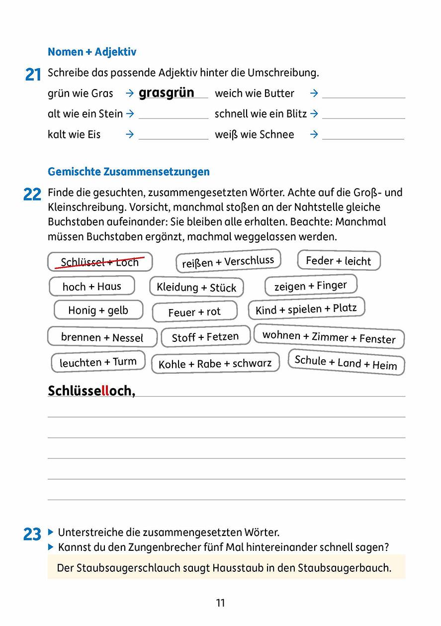 Beispielinhalt (Bild) Rechtschreiben und Diktate 4. Klasse