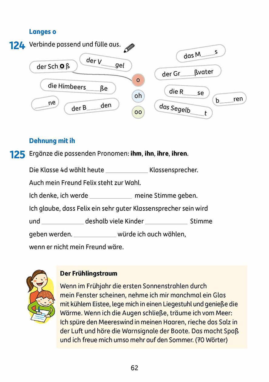 Beispielinhalt (Bild) Rechtschreiben und Diktate 4. Klasse