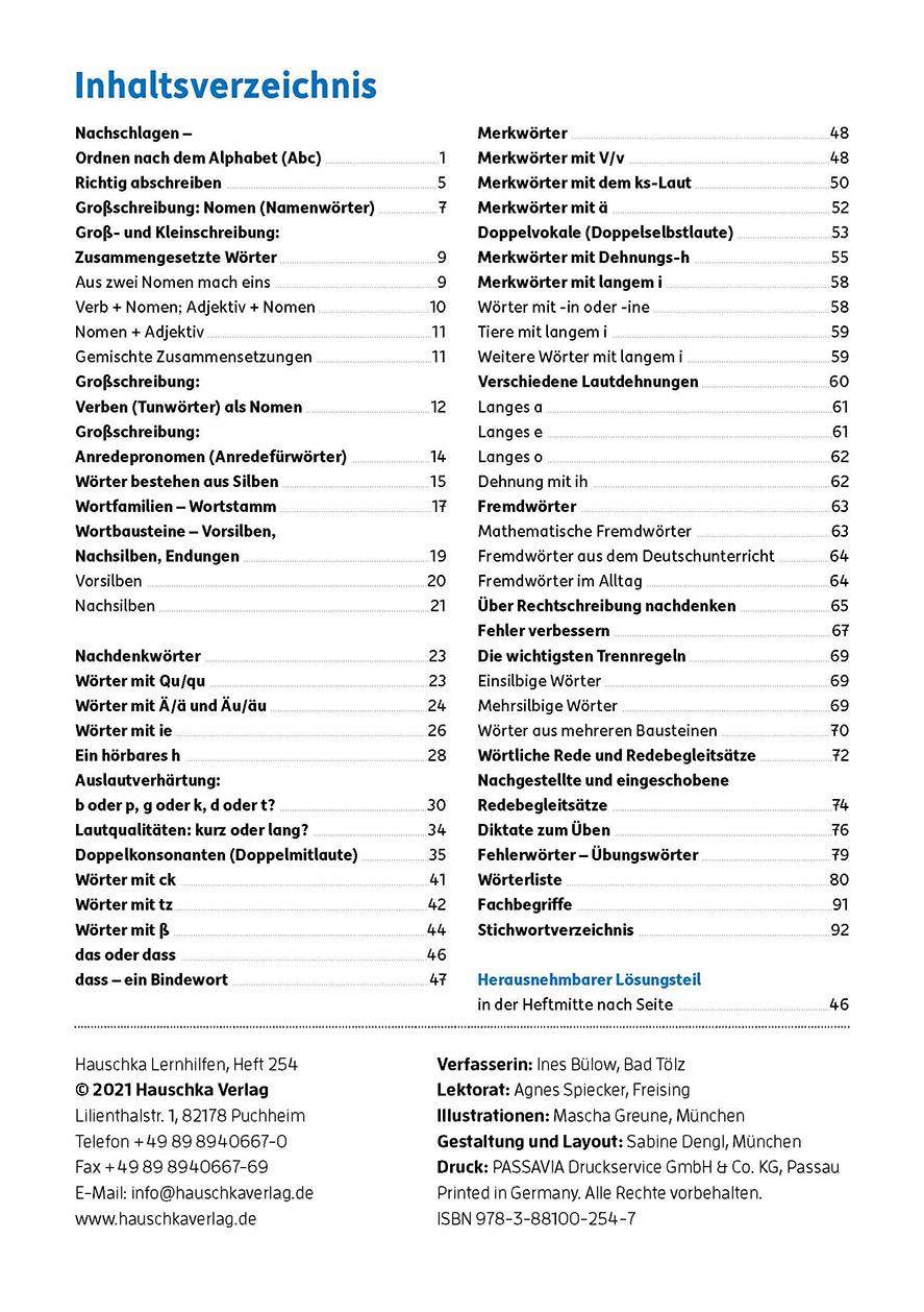 Beispielinhalt (Bild) Rechtschreiben und Diktate 4. Klasse