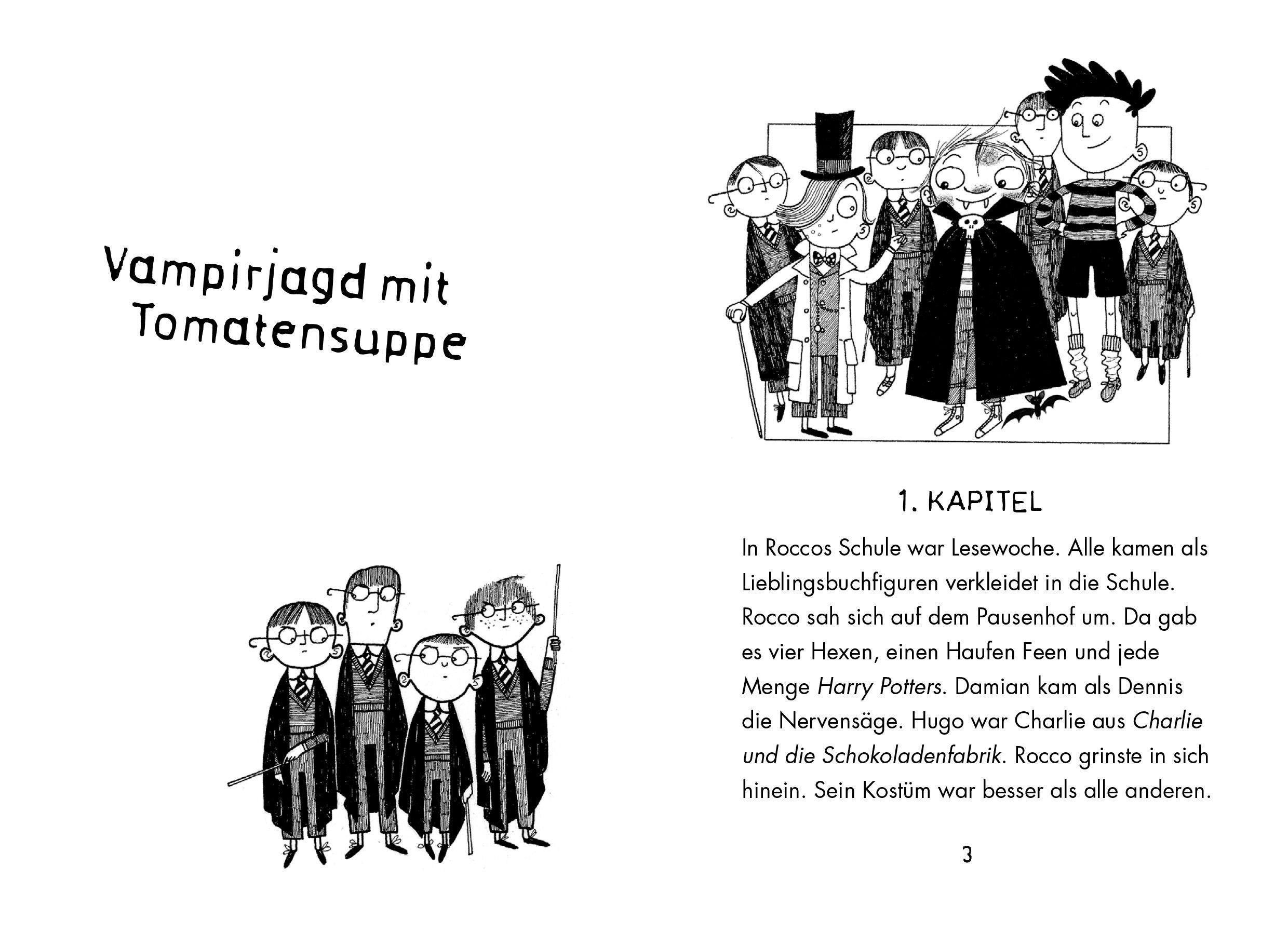 Beispielinhalt (Bild) Rocco Randale 10. Vampirjagd mit Tomatensuppe