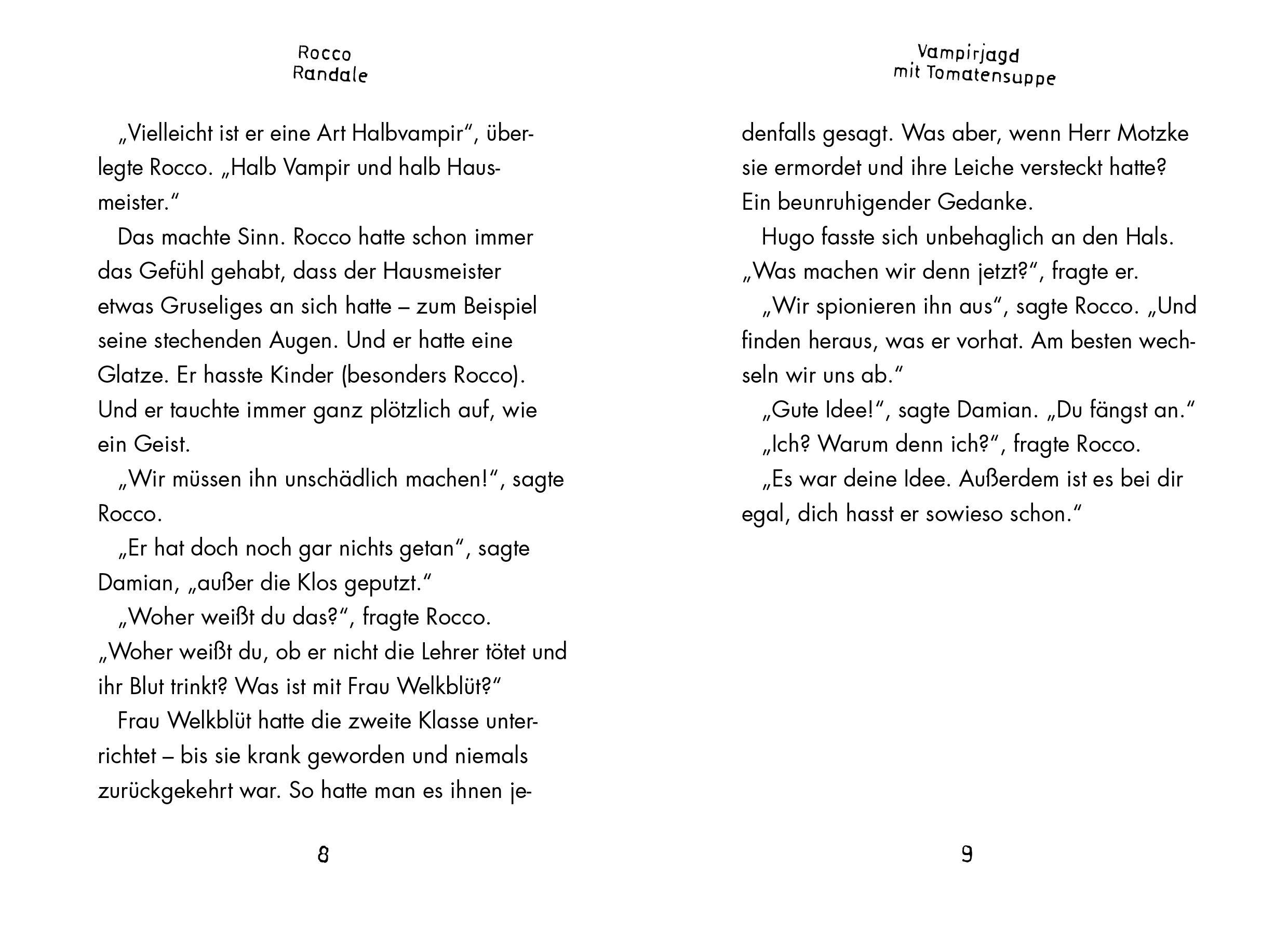 Beispielinhalt (Bild) Rocco Randale 10. Vampirjagd mit Tomatensuppe