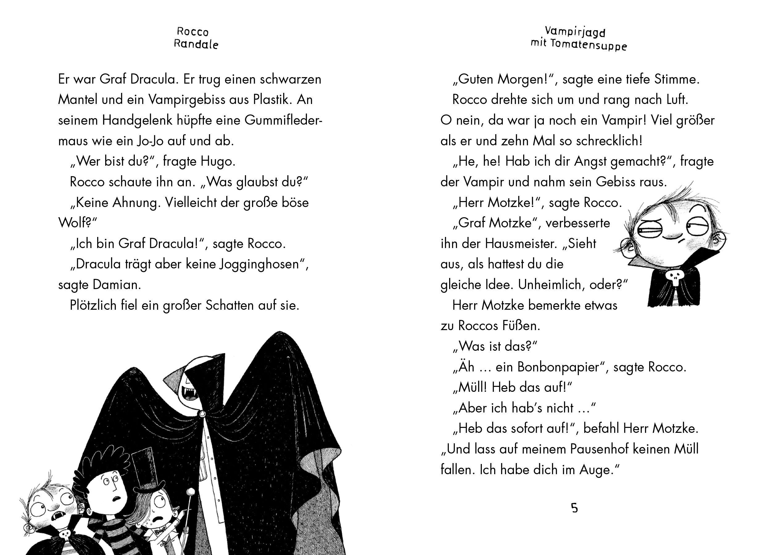 Beispielinhalt (Bild) Rocco Randale 10. Vampirjagd mit Tomatensuppe