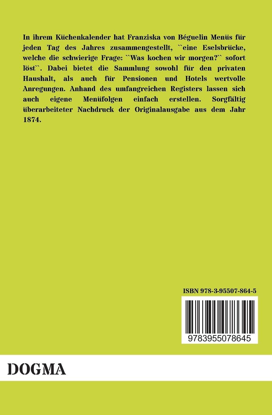 Rückseitencover Der Küchen-Kalender