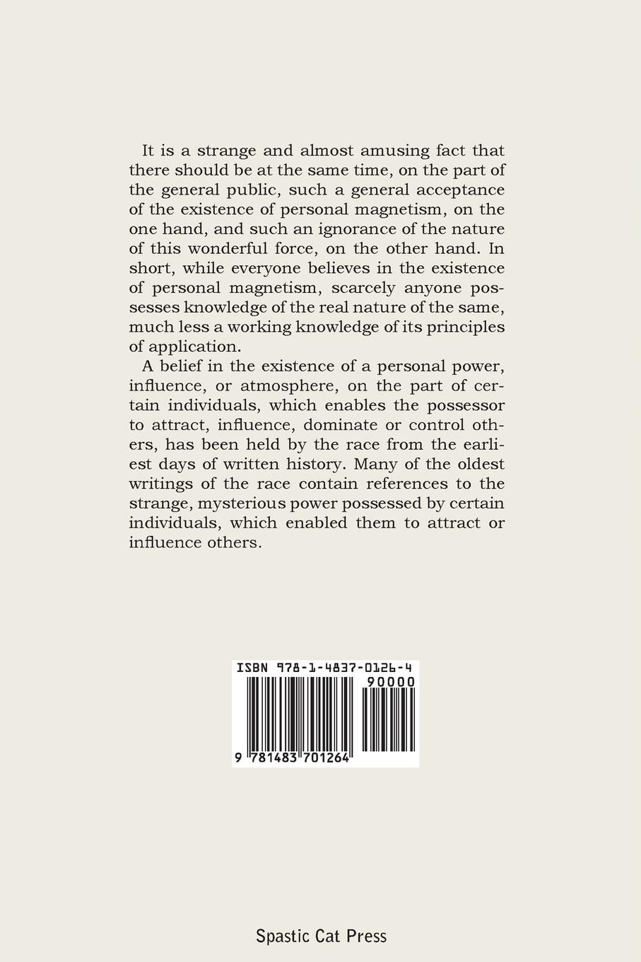 Rückseitencover Art and Science of Personal Magnetism