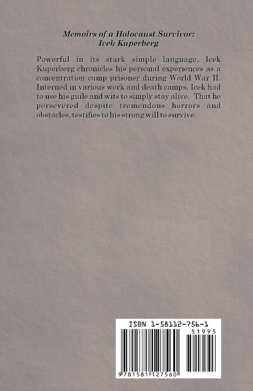 Rückseitencover Memoirs of a Holocaust Survivor