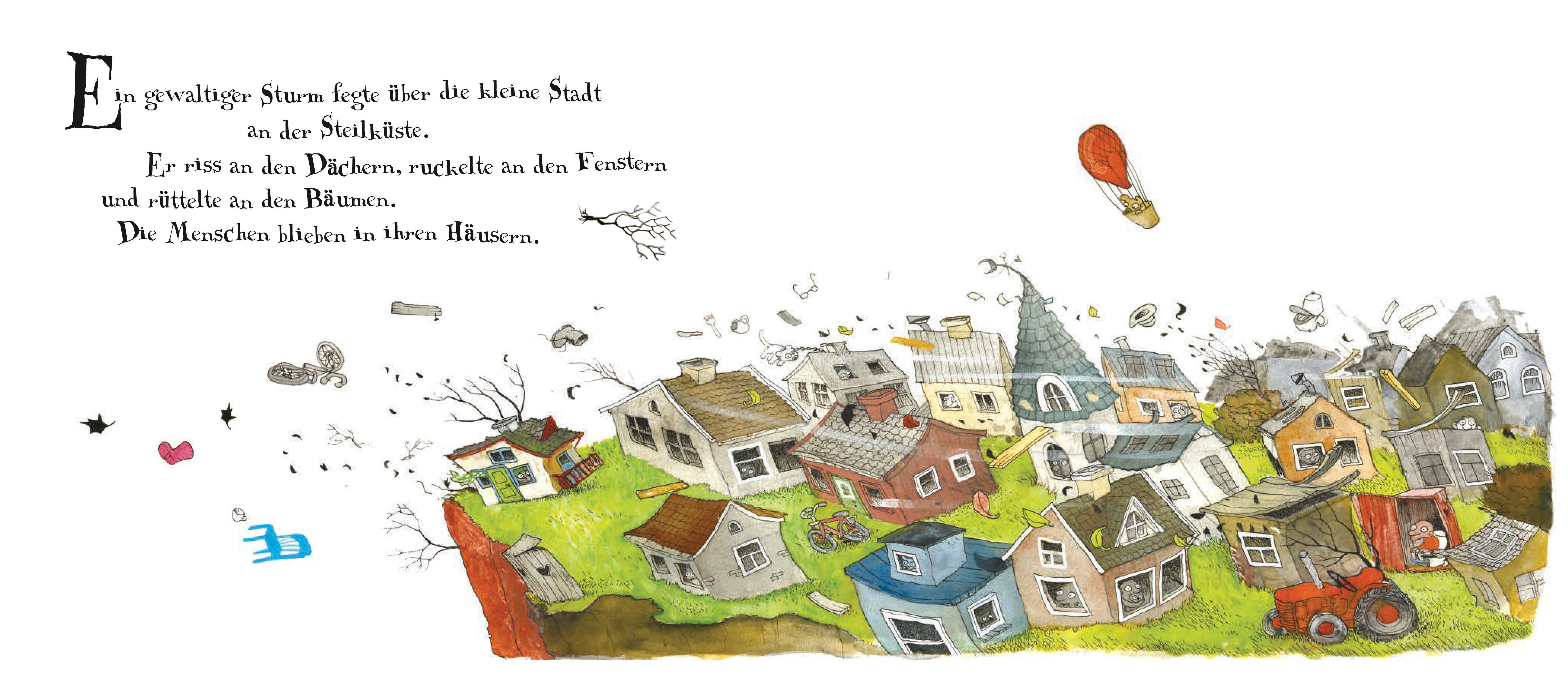 Beispielinhalt (Bild) Herr Rumpelpumpel fliegt weg