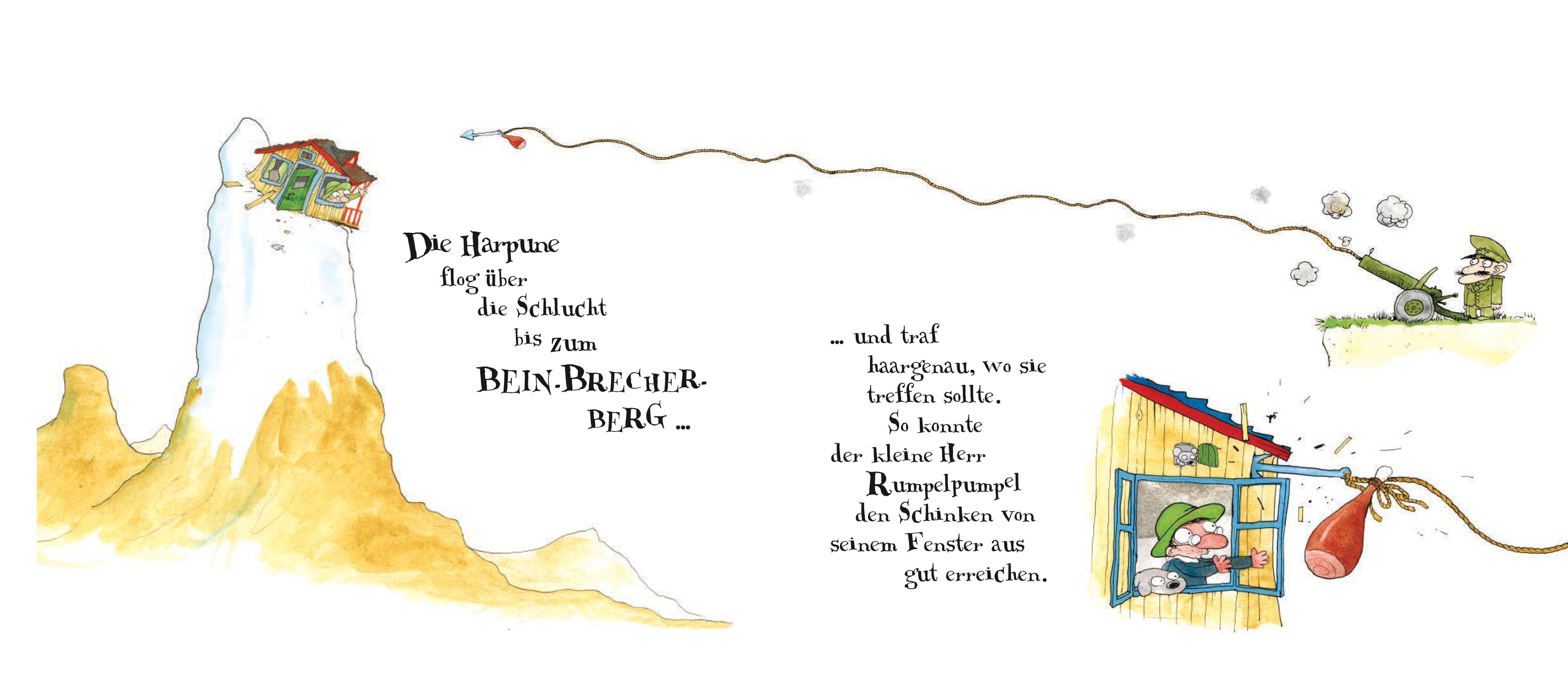 Beispielinhalt (Bild) Herr Rumpelpumpel fliegt weg