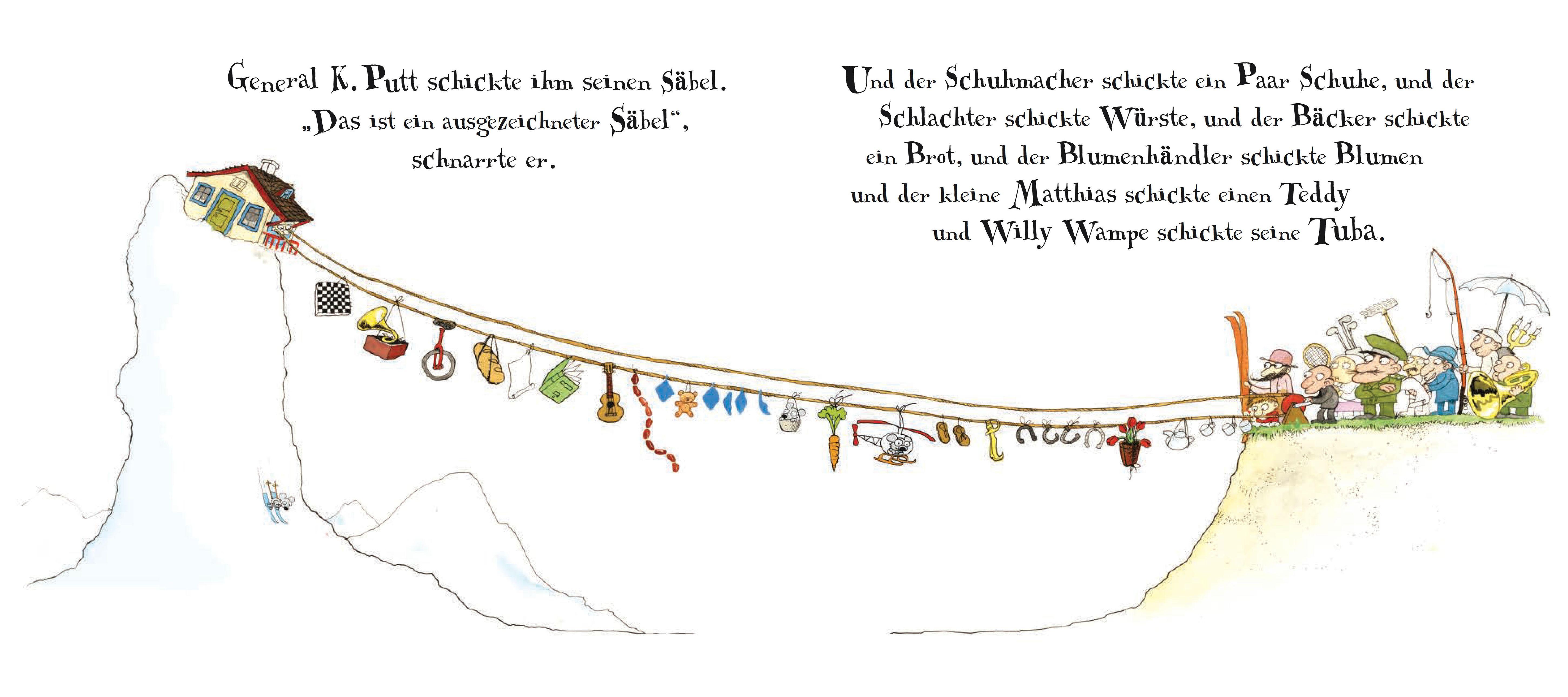 Beispielinhalt (Bild) Herr Rumpelpumpel fliegt weg