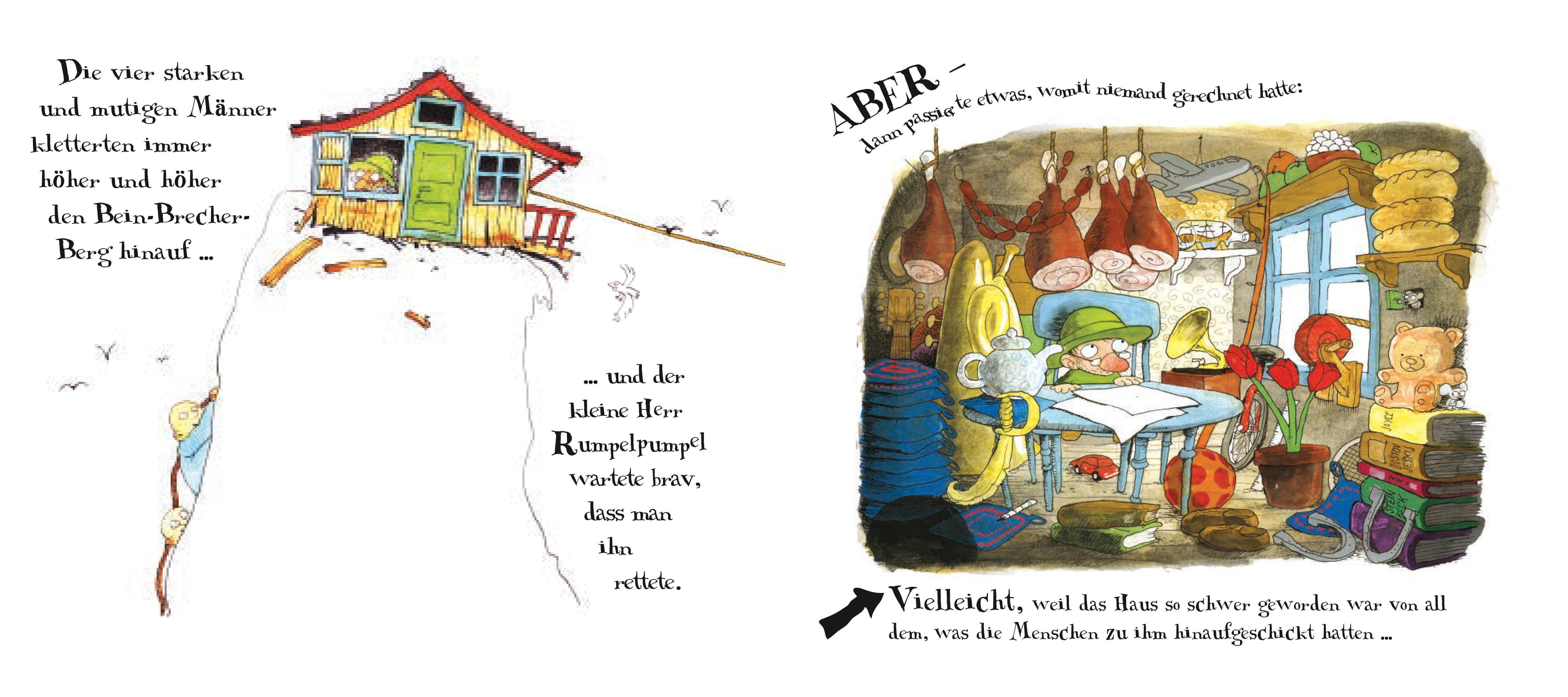 Beispielinhalt (Bild) Herr Rumpelpumpel fliegt weg