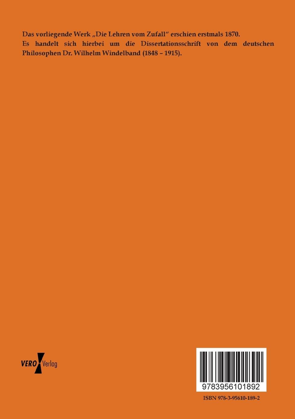 Rückseitencover Die Lehren vom Zufall