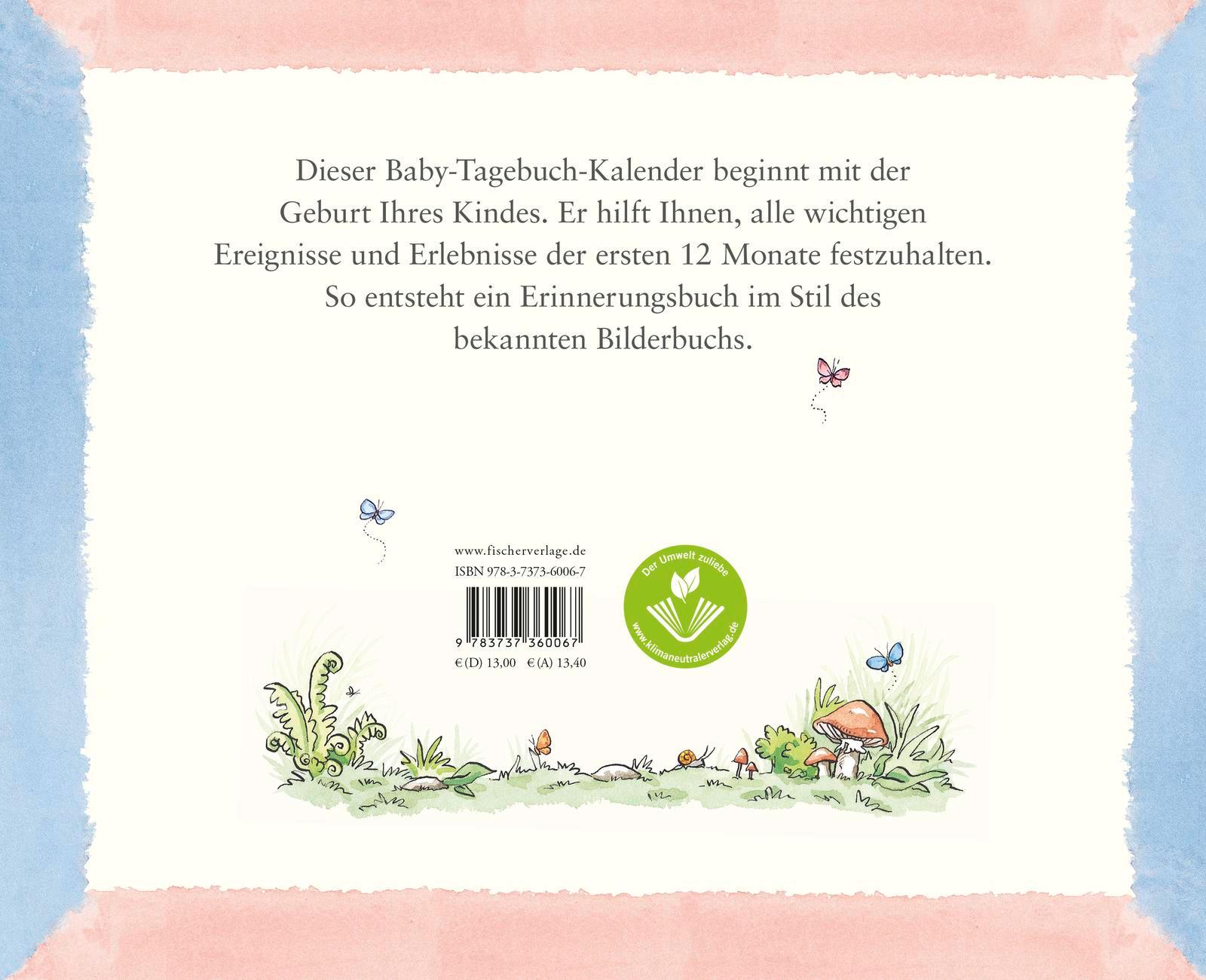 Rückseitencover Baby-Tagebuch. Weißt du eigentlich, wie lieb ich dich hab?