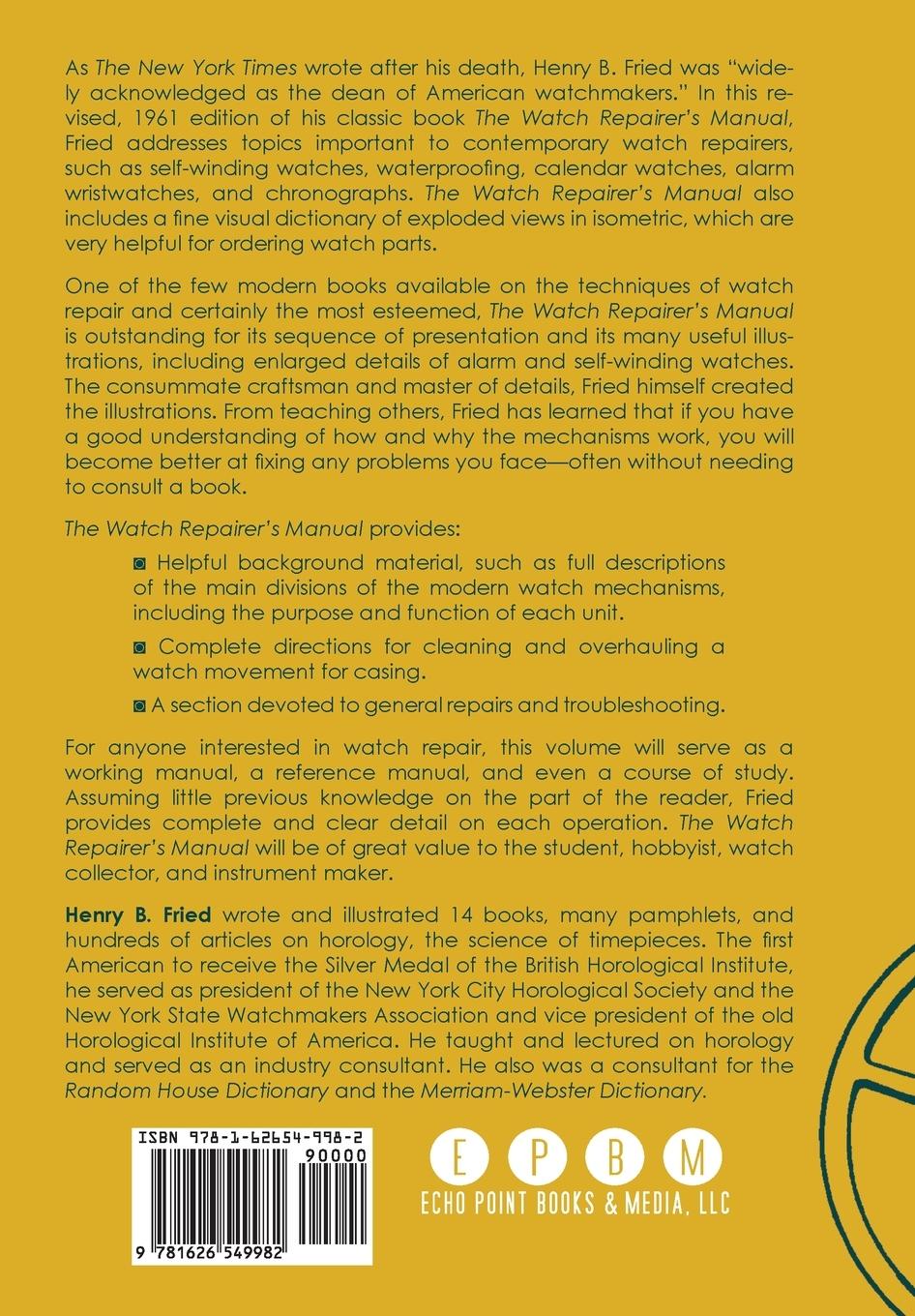Rückseitencover The Watch Repairer's Manual