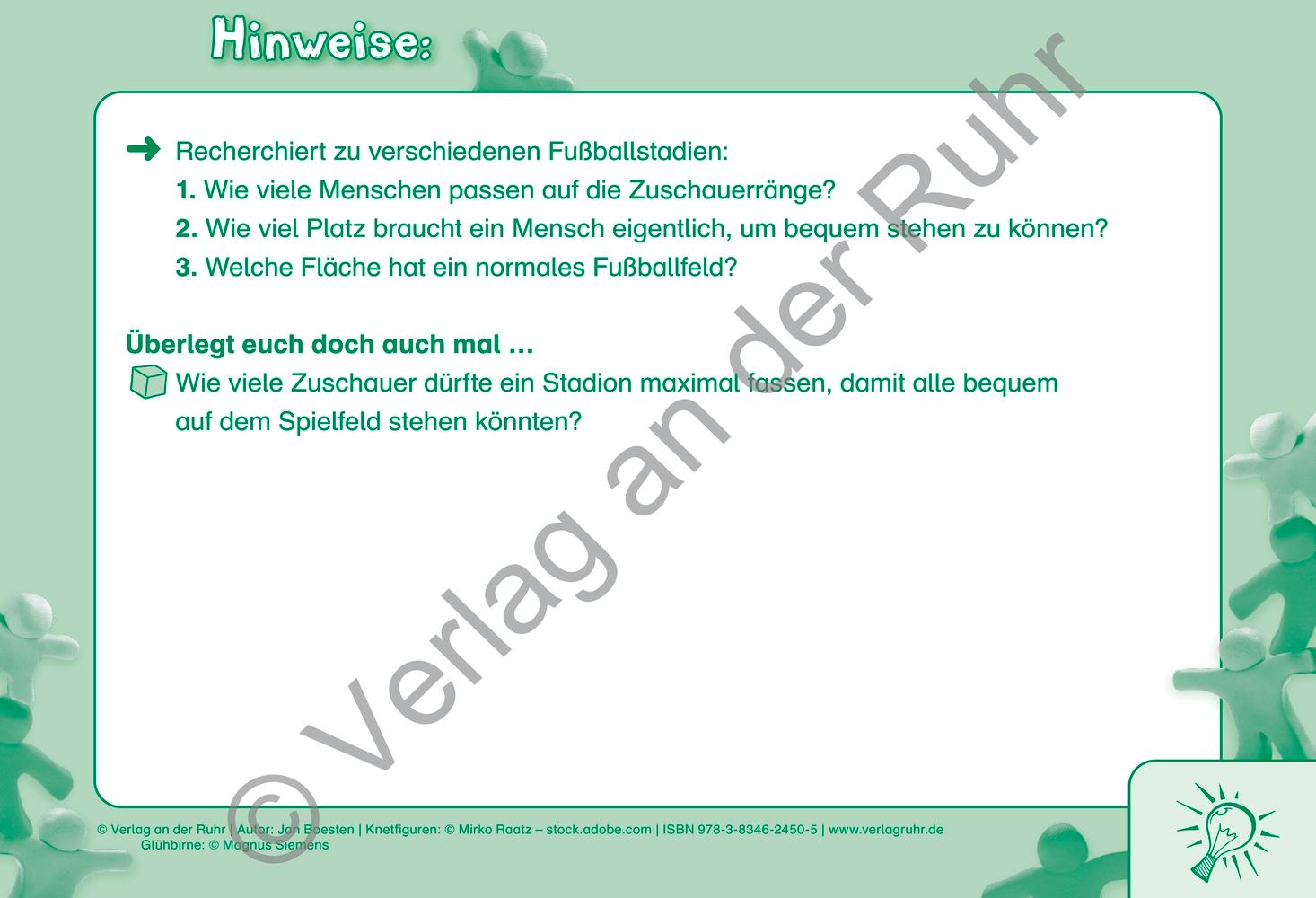 Beispielinhalt (Bild) Die Mathe-Knobel-Kartei: Fermi-Aufgaben, Klasse 3-6