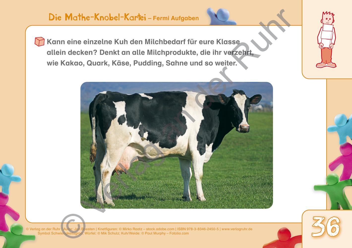Beispielinhalt (Bild) Die Mathe-Knobel-Kartei: Fermi-Aufgaben, Klasse 3-6