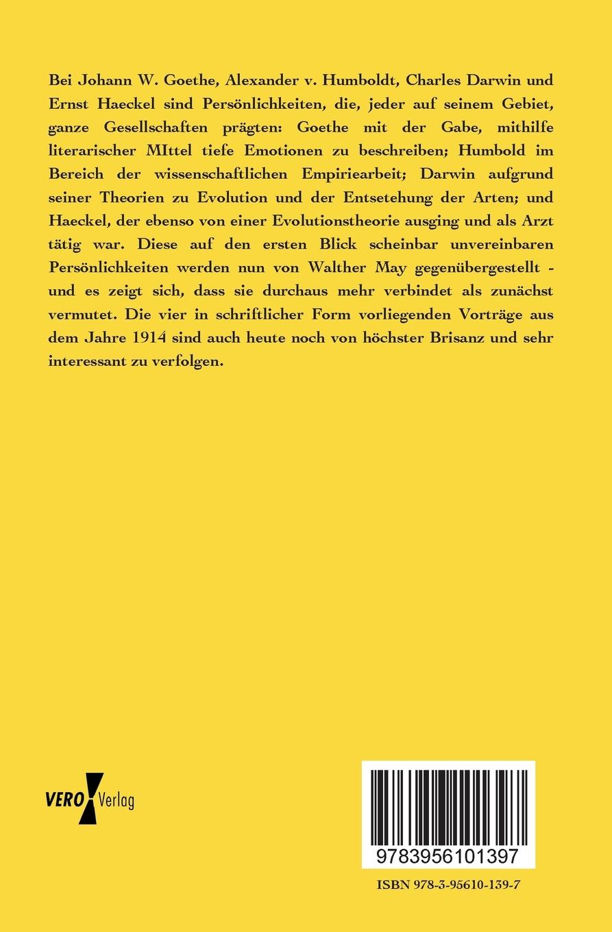 Rückseitencover Goethe, Humboldt, Darwin, Haeckel