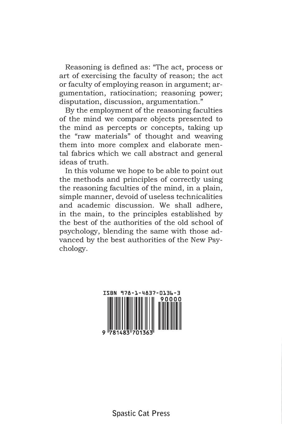 Rückseitencover The Art of Logical Thinking or the Laws of Reasoning