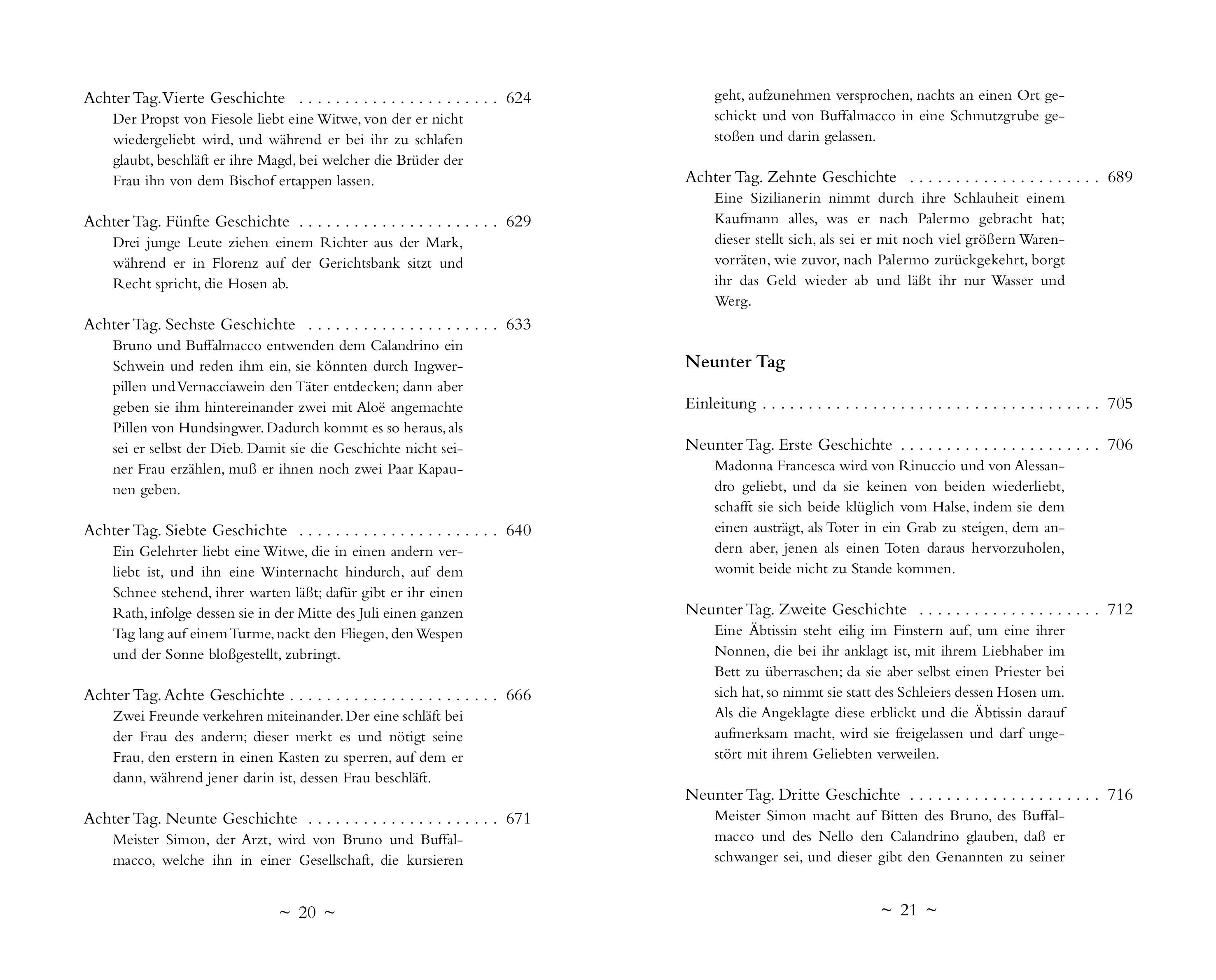 Beispielinhalt (Bild) Das Dekameron. Vollständige Ausgabe