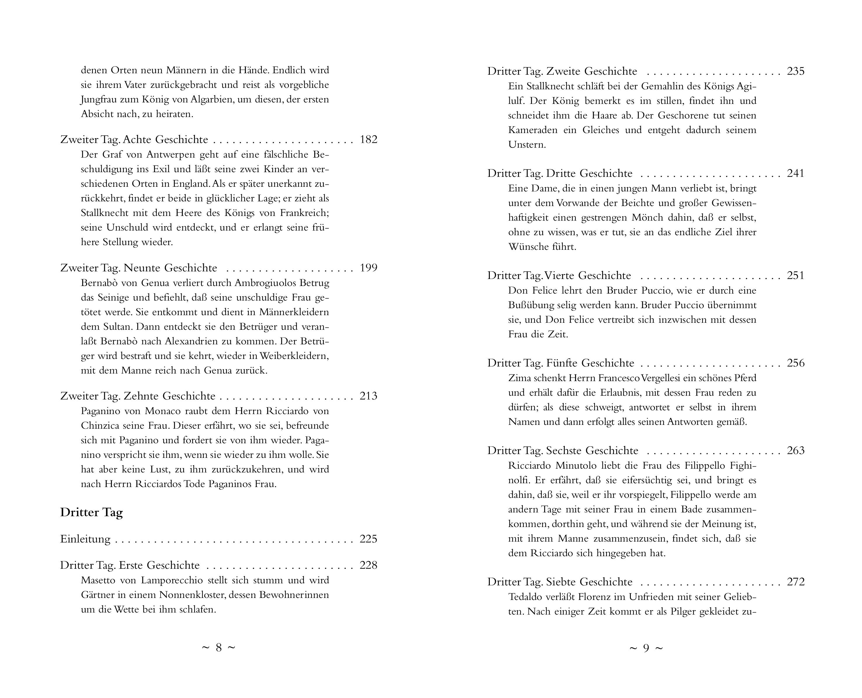 Beispielinhalt (Bild) Das Dekameron. Vollständige Ausgabe