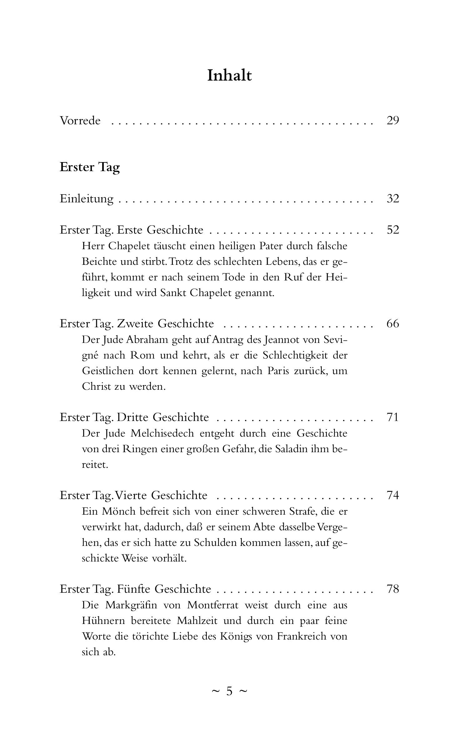 Beispielinhalt (Bild) Das Dekameron. Vollständige Ausgabe